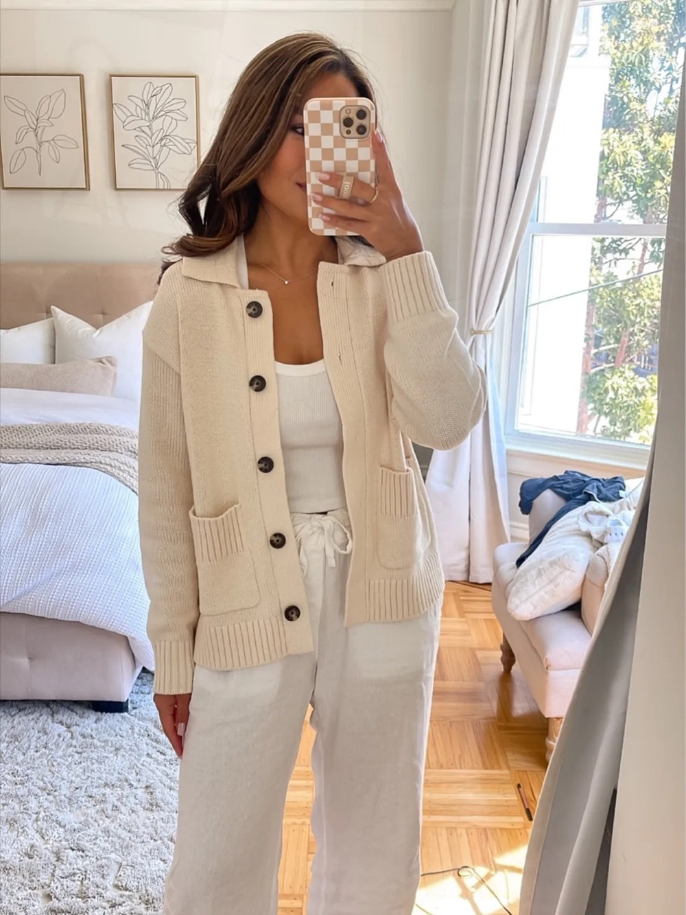 Everlane cream chore cardigan